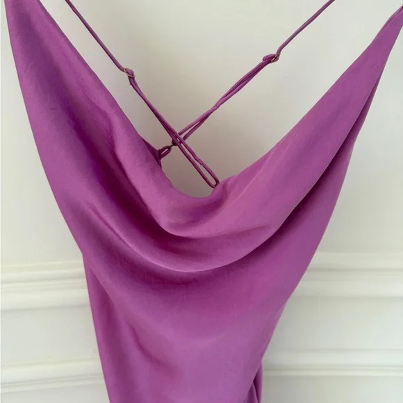 SER.O.YA Vibrant Pink Satin Dress - Picture 4 of 6